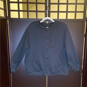 Black Sweatshirt Bomber Jacket